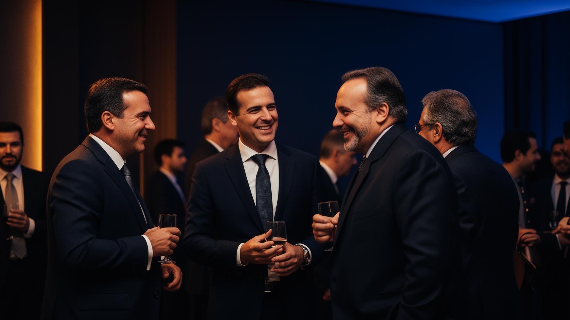 Executivos do mercado imobiliário em encontro de relacionamento